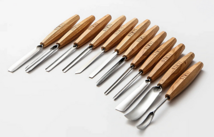 Wood carving tools set for relief carving 12pcs STRYI Profi, Gouges set, Chisels set, Gift for carver