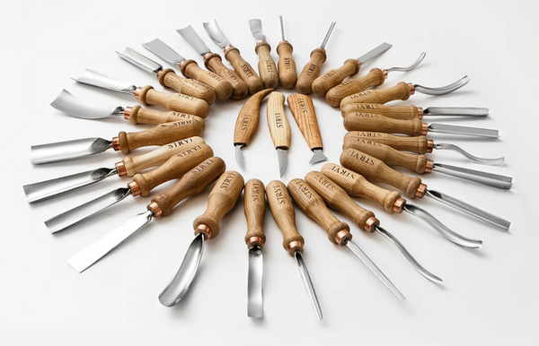 Woodcarving tools set 30pcs STRYI Profi, Gouges set, Chisels set, Woodworking tools