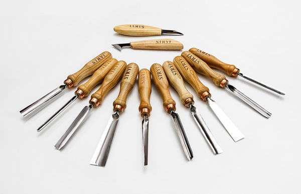 Woodcarving toolset 12pcs STRYI Profi for relief and for chip carving